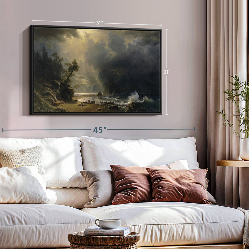 Nature «Puget Sound On The Pacific Coast», reproduction sur toile, H 21 po x l 31 po