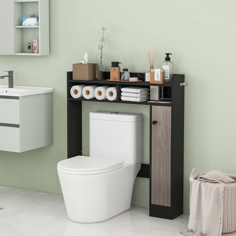 Mahnur Freestanding Over The Toilet Storage,  Black