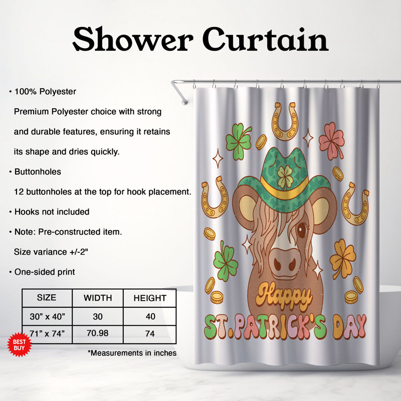 Kham Shower Curtain, 74"H x 71"W