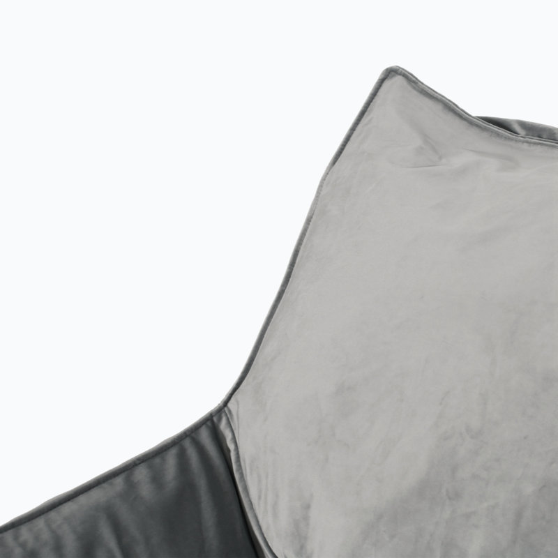 Grand fauteuil à billes et chaise longue en velours, Velours gris