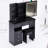 Left Drawer 37" Vanity Table With Cushioned Stool, Sliding Touch - Enabled Tri Color Led Mirror And Abundant Storage For Large Areas Middle Size 37 Inch , Based High Capacity Big Spaces