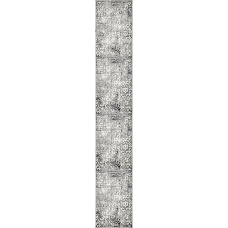 Brandt Floral Area Rug, Runner 2' x 9'10", Dark Gray