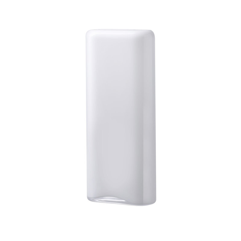 Layers Handmade Lead Free Crystal Table Vase, Opal White, 12.81" H x 5.43" W x 3" D