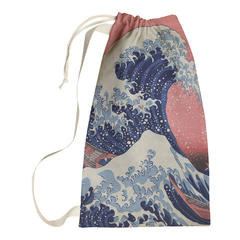 Hague Fabric Laundry Bag with Handles, Large (76.5" H x 29.5" W x 1.5" D), Blue/Red