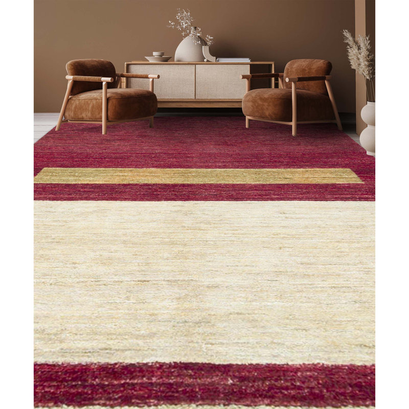 Hand-Knotted High-Quality Red Area Rug