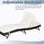 Chaise longue inclinable d'extérieur réglable avec coussins et détails en rotin PE