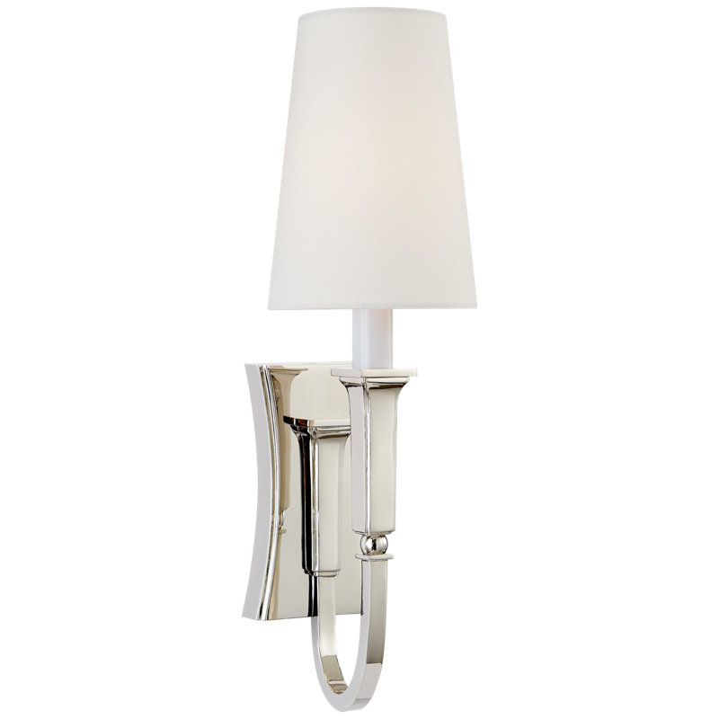 Thomas O'Brien Delphia Small Single Sconce, Polished Nickel