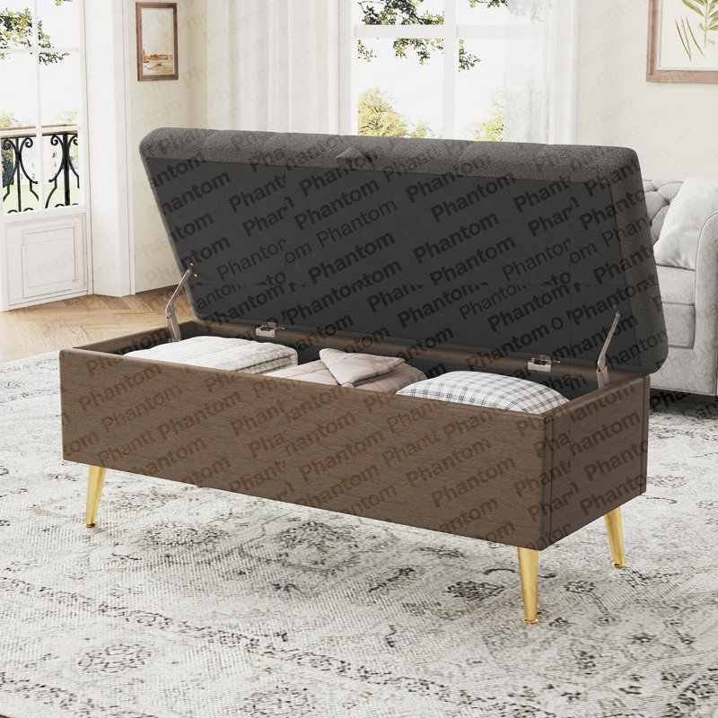 Banc de rangement avec repose-pieds Modern Modern, Gris foncé