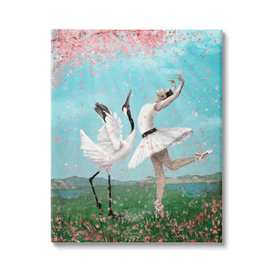 Sureau, cygne, lac, fleurs de cerisier, ballet gris, ferme rustique, estampe numérique, art texturé par Paula Belle Flores