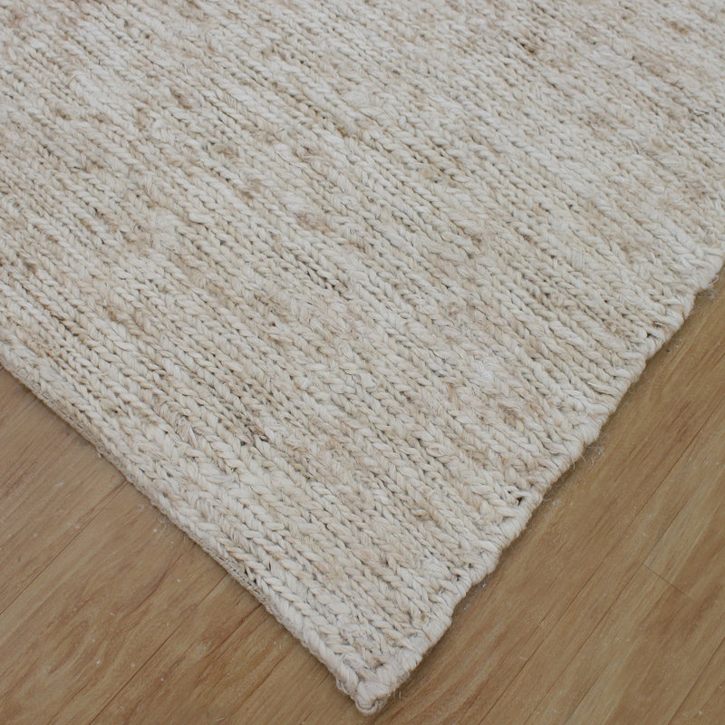 Ivory Hand-Knotted Viscose Area Rug, 8' x 10'