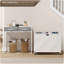 Commode à 3 tiroirs avec roulettes et 2 tiroirs Sorbus, blanc / gris-117195843