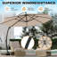 11FT Cantilever Patio Umbrella With Base Included, Cantilevers Outdoor Umbrella Heavy Duty Offset