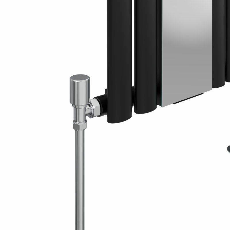 Katelin Vertical Oval Panel Radiators, 1800cm H x 380cm W x 61cm D, Black