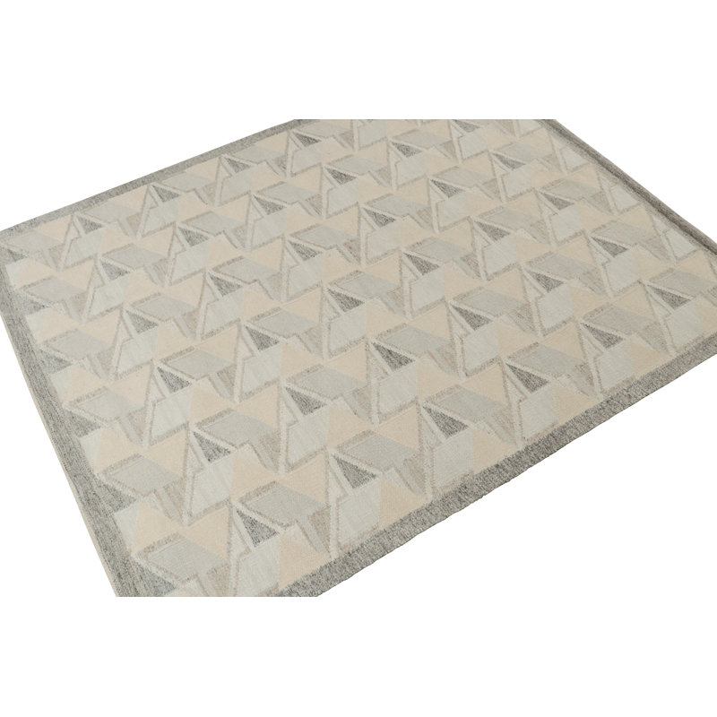 Scandinavian Wool Geometric Area Rug, Rectangle 8' x 10'