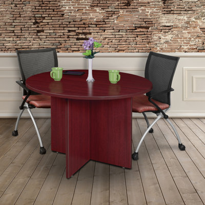 Nikkisha 3.5 ft Round Conference Table by Inbox Zero