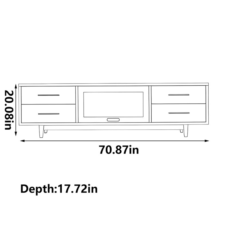 Simple large capacity storage TV cabinet