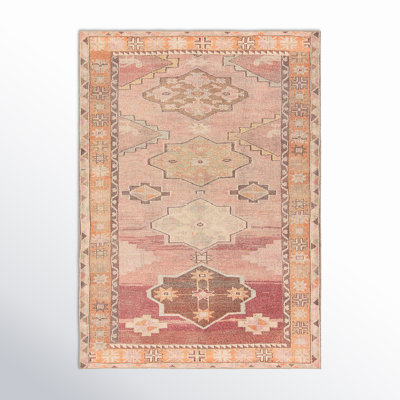 Debary Machine Washable Performance Orange/Pink/Brown Rug