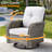 Allcot 6 - Person Wicker/Rattan Outdoor Loveseat Seating Group with Coffee Table and Cushions, All Weather Conversation Set for Garden Backyard-111860744