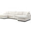 Canapé modulaire 126 po en U surdimensionné en U beige pour le salon, avec console, porte-gobelet, méridienne double, coussins de siège moelleux en mousse à mémoire de forme, dossiers moelleux, coussins lombaires, design moderne,-335698123