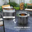 Foyer sans fumée 2 en 1, barbecue, foyer au bois portatif de 25 po avec grille de cuisson, plateau à cendres et tisonnier-745174828