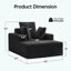 Fauteuil lounge Cloud surdimensionné de 137 cm (54 po), sans os, en flanelle côtelée avec 3 coussins, noir, aucun assemblage requis