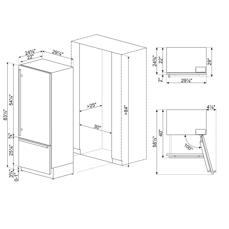 30" Bottom-Mount Refrigerator, Auto Ice Maker W/Handles, Dual Evaporators And Inverter Compressors, TFT Touch Display