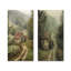 Ensemble de 2 pièces d'art mural vert paysage vert-1059631237-1059631239