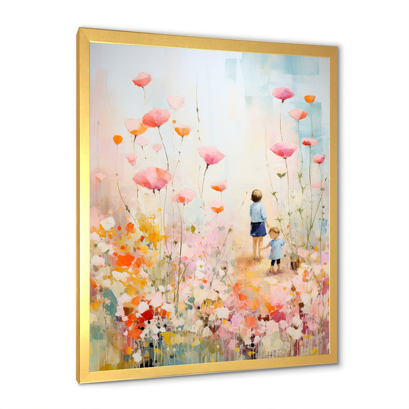 Art sur toile Whimsical Kids floral Haven II - Children, H 40 po x l 30 po x P 1,5 po, Cadre doré simple