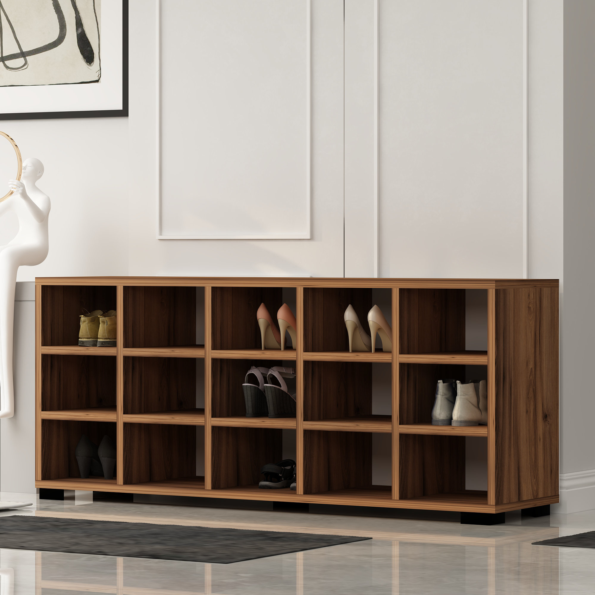 15 Pair Shoe Storage Bench