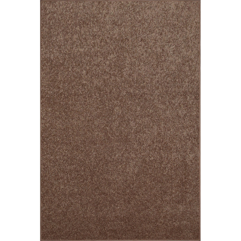 Antto Solid Low-Pile Brown Rug, Rectangle 12' x 15'