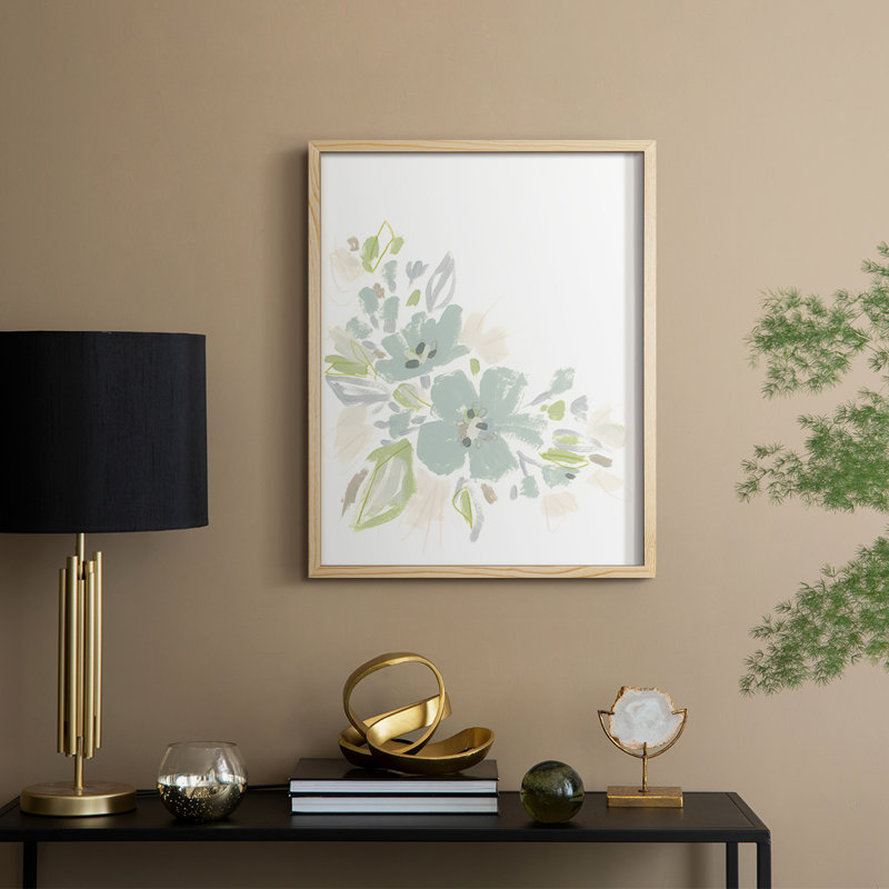 «Seafoam Petals I», reproduction encadrée - bois massif, H 15 po x l 12 po