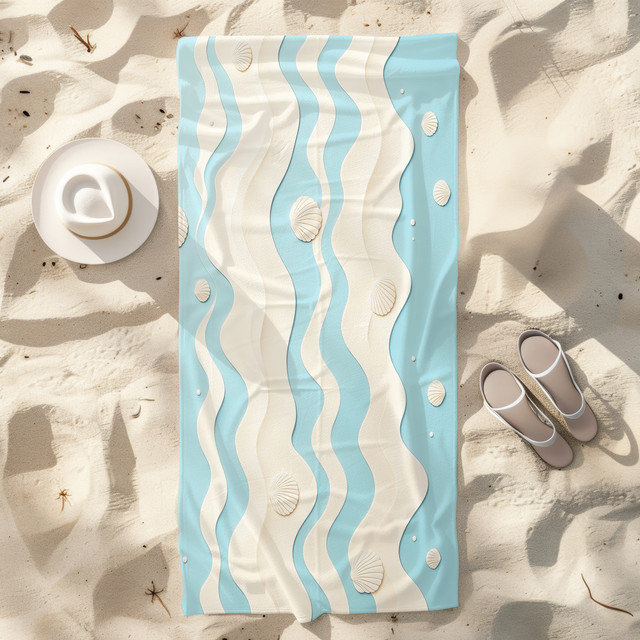  Serviette de plage légère en microfibre, absorbante sans décoloration, 30 po x 60 po, ondulée