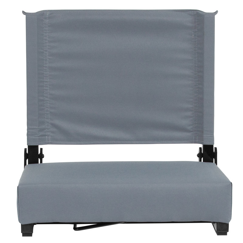 Grandstand Comfort Seats by Flash - Lightweight Stadium Chair with Handle & Ultra-Padded Seat, Gray