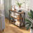 Sofa Console Table, 3 Tier Narrow Side Table With Open Shelves, Rustic Brown