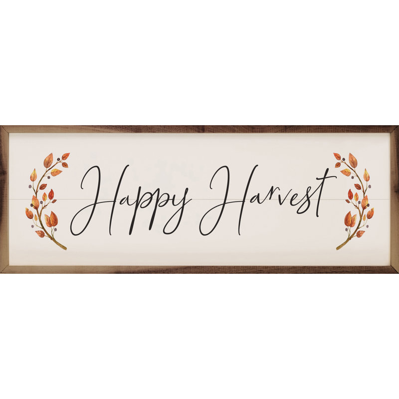 «Happy Harvest Autumn Twigs» sur bois, H 4 po x l 12 po