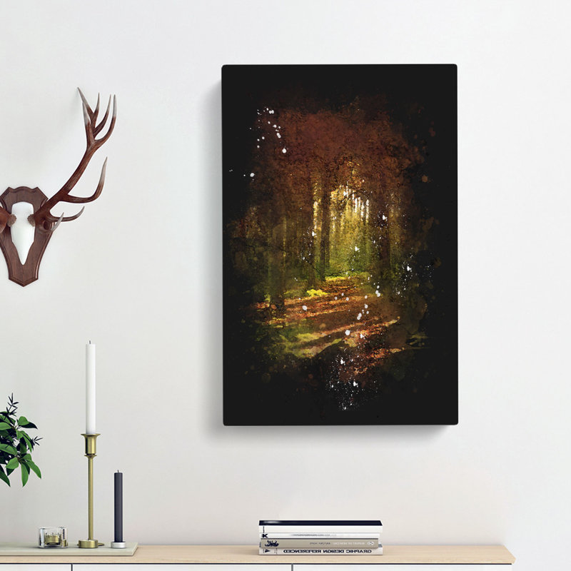 Walking Through An Autumn Forest - Wrapped Canvas Print, 91cm H x 60cm W x 3cm D