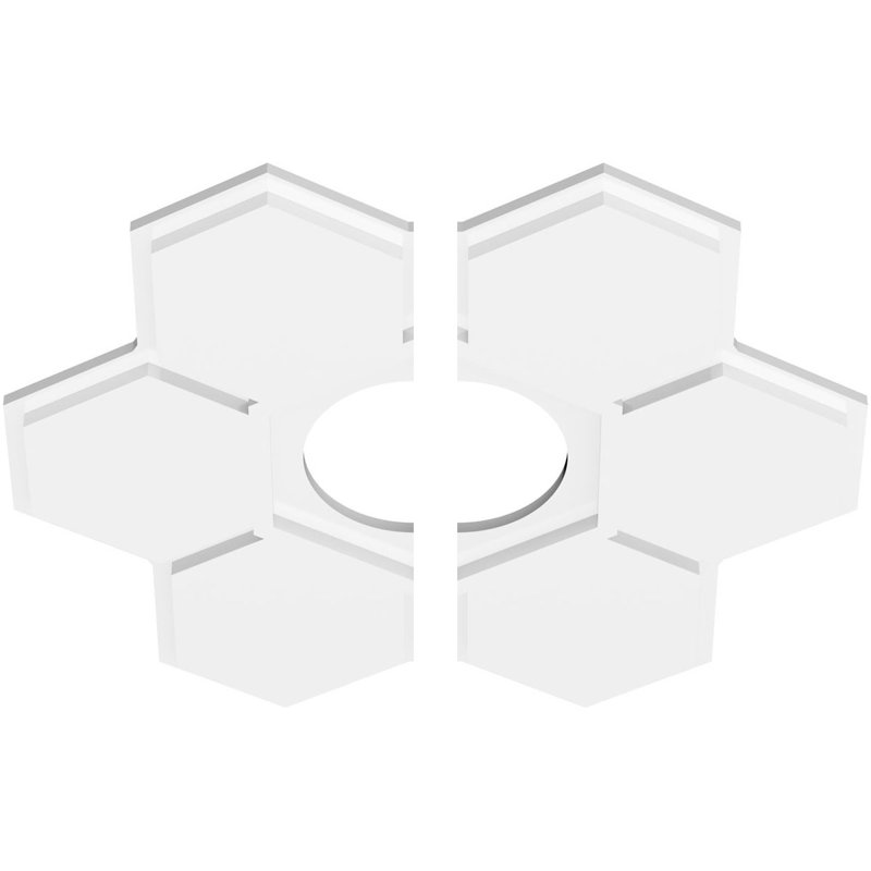 Médaillon de plafond contemporain en PVC de qualité architecturale 22 po x P 6 po x P 7 1/2 po x P 1 po