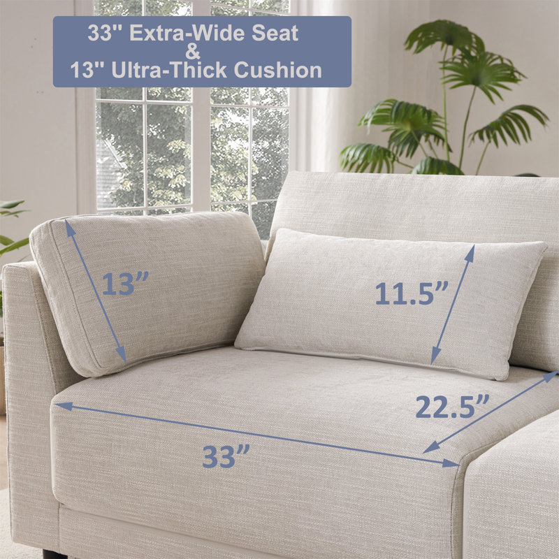 124" Chenile Sectional Modular Couch With With Storage Console And Movable Ottoman,Convertible L Shaped Sofa Couch With USB Charger For Living Room