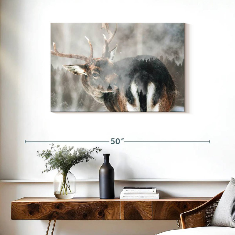 Cerf Brampt Winter Forest, H 24 po x l 36 po
