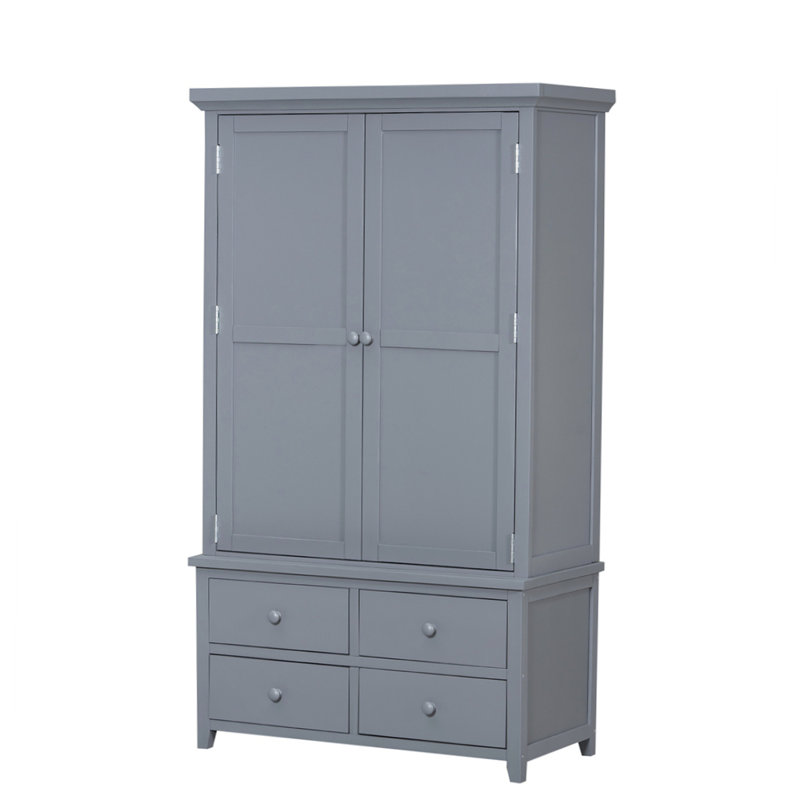 Grande armoire de rangement autoportante en bois avec 8 portes, Gris