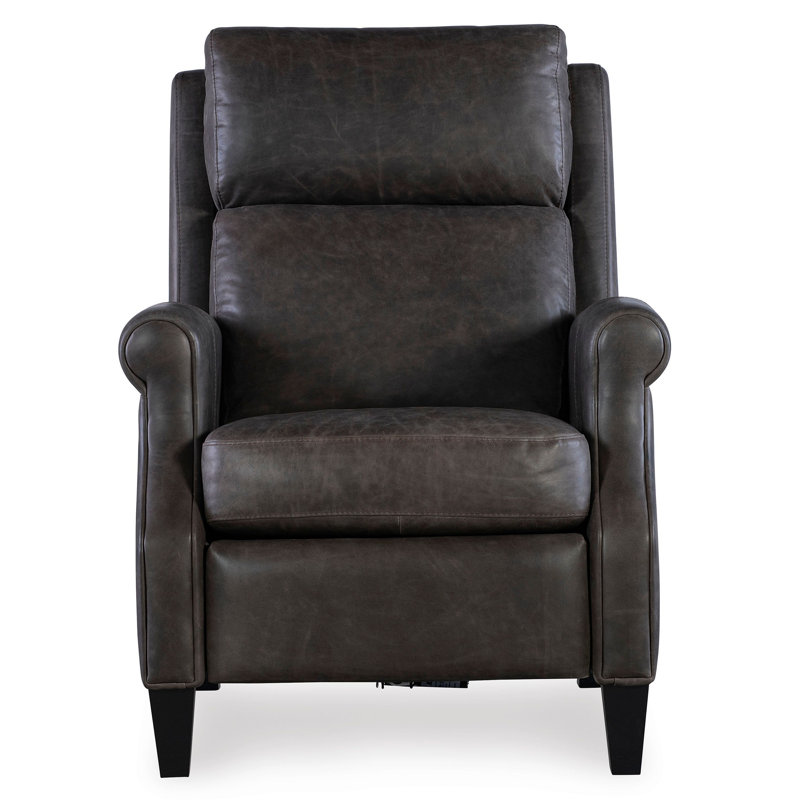 Oshia Upholstered Power Recliner with Articulating Headrest, Grey