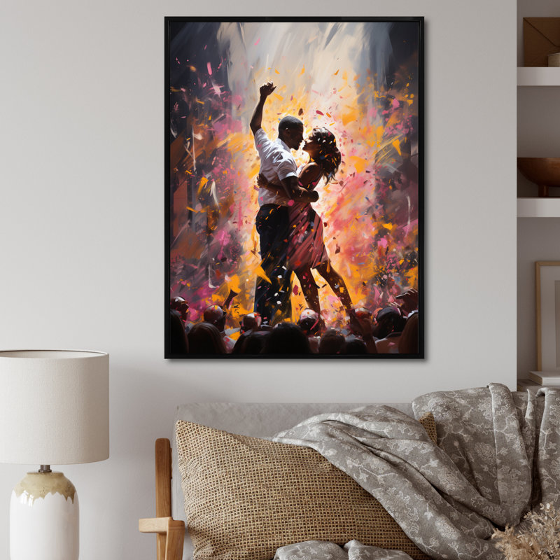 Couple de mariage - moments heureux, Cadre flottant noir, H 40 po x l 30 po x P 1,5 po