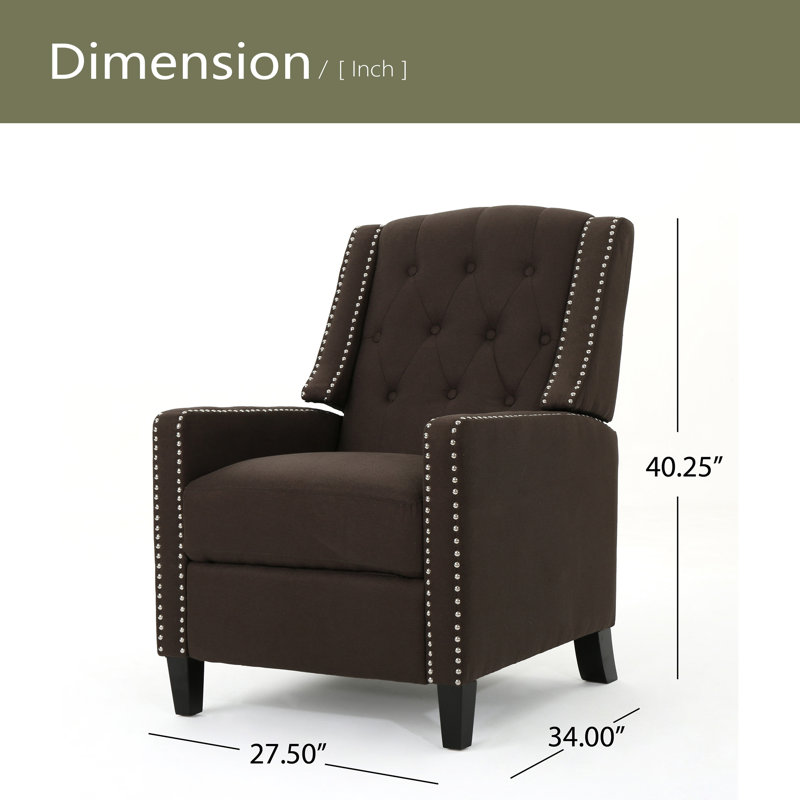 Classic Fabric Push Back Chair, Coffee