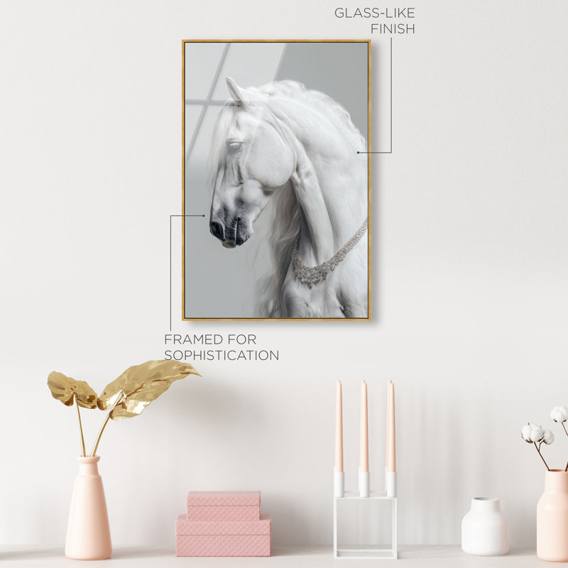 Jeweled Mane III Print by Oliver Gal, 31" H x 21" W, Gold Floater Frame