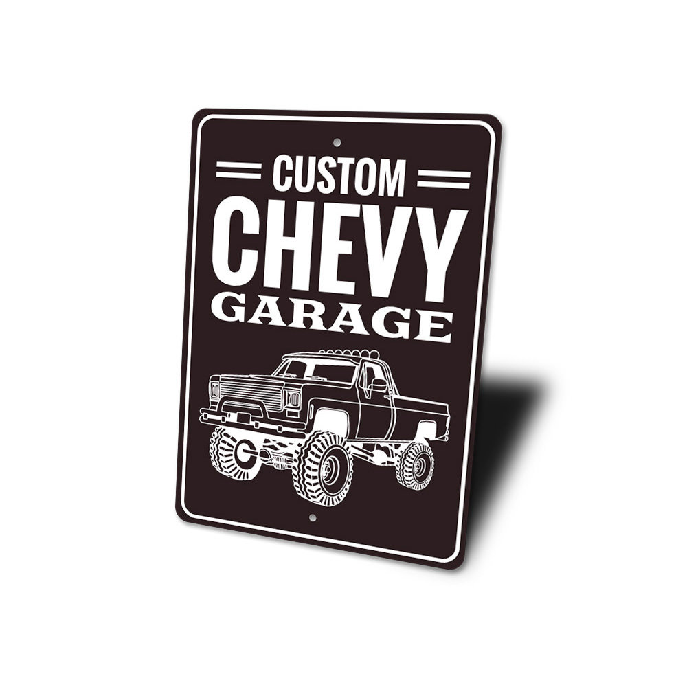 Custom Chevy Garage Aluminum Sign Lizton Sign Shop, Inc 
