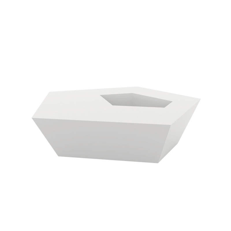 Faz Plastic Coffee Table, White, 22.5" W x 23.5" L x 8.75" H