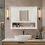 Armoire murale de salle de bain de 89 cm avec miroir, tablette ouverte et porte miroir au-dessus des toilettes