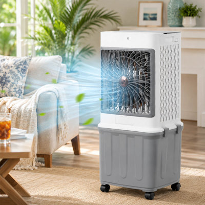Refroidisseur d'air portatif à évaporation portable avec réservoir détachable de 8,5 gallons avec télécommande et ventilateur oscillant 4-en-1 pour le salon de la chambre à coucher
