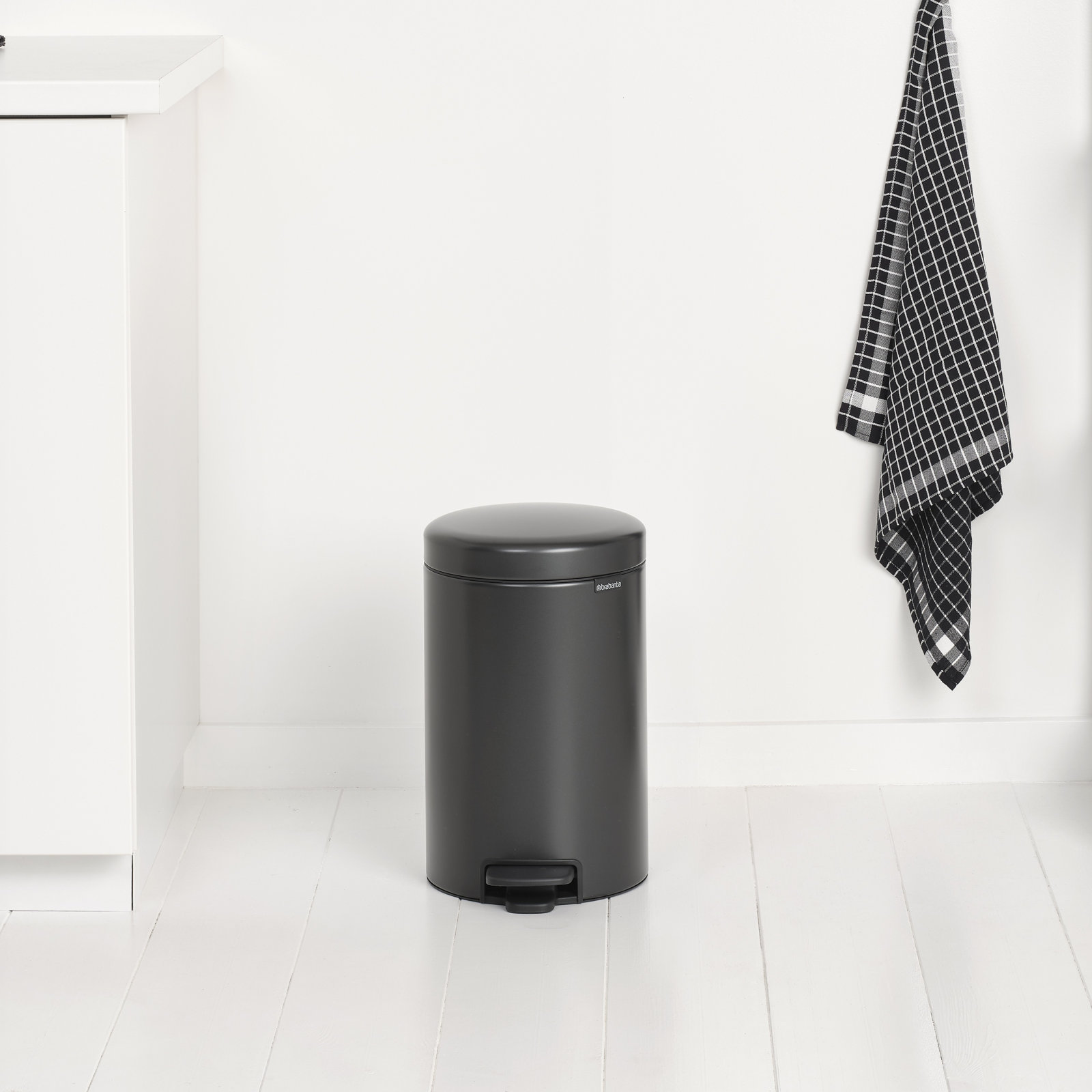 Brabantia Newicon 3.2gal Step-On Can, Confident Gray