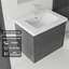 Meuble-lavabo flottant 24 po avec lavabo, porte à fermeture en douceur, évier en céramique, contreplaqué, gris-134285457-134285459